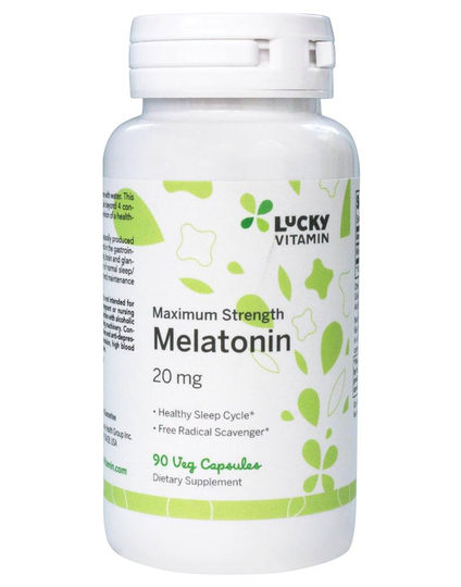 LuckyVitamin - Melatonin Healthy Sleep Cycle Maximum Strength 20 mg. - 90 Veg Capsules