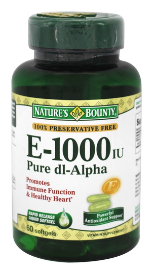 Nature's Bounty - Vitamin E 1000 IU - 60 Softgels