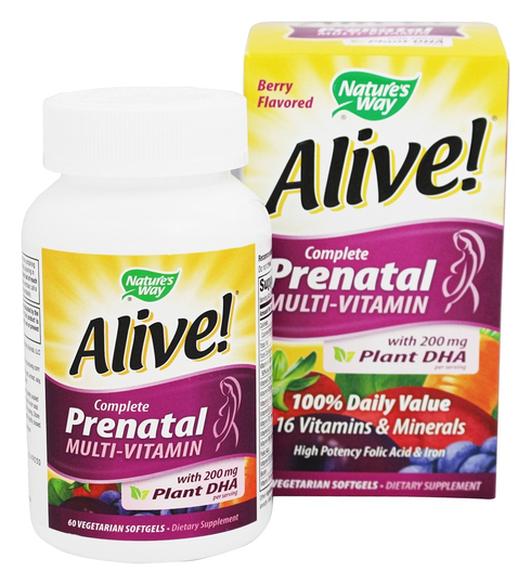 Nature's Way - Alive Complete Prenatal Multivitamin Berry - 60 Vegetarian Softgels