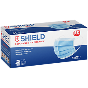Non-Woven Disposable 3 Ply Face Masks - Blue (50 Count)