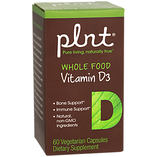 Whole Food Vitamin D3 - Immune & Bone Support - Natural, Non-GMO Ingredients (60 Vegetarian Capsules)