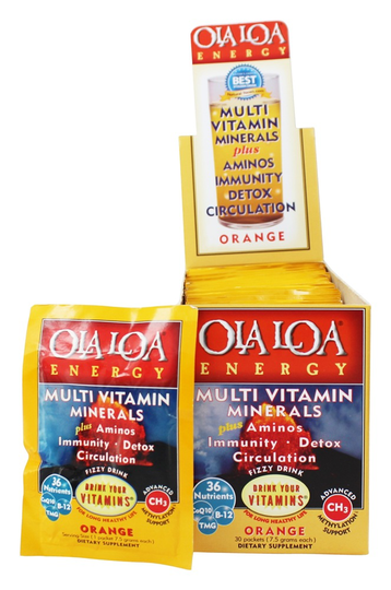 Ola Loa - Energy Super Multi-Vitamin Effervescent Orange - 30 x 7g Packets