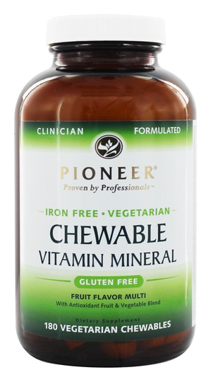 Pioneer - Chewable Vitamin Mineral Iron-Free Fruit Flavor - 180 Chewables