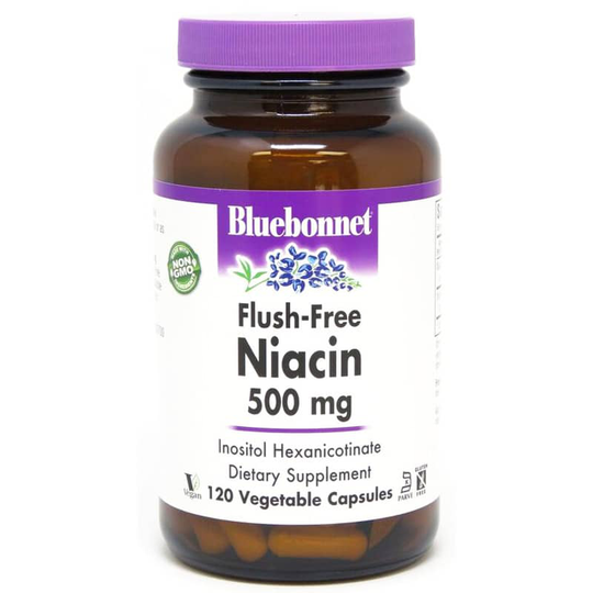 Bluebonnet Flush Free Niacin 500 Mg 120 Veg Capsules