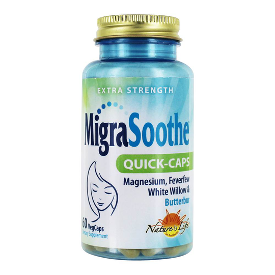 Nature's Life - Extra Strength MigraSooth with Magnesium Feverfew White Willow & Butterbur - 60 Vegetable Capsule(s) formerly Health From th