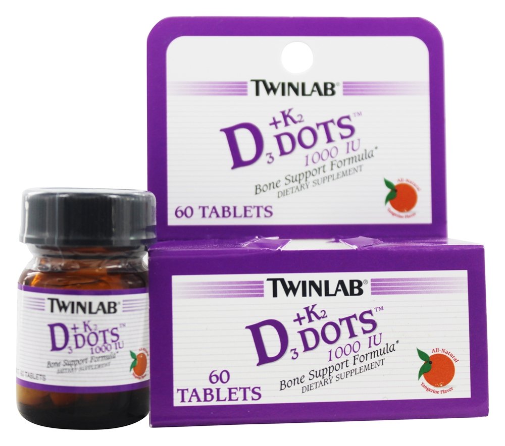 Twinlab - Vitamin D3 plus Vitamin K2 Dots 1000 IU - 60 Tablets