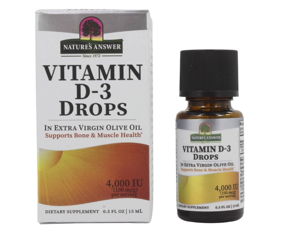 Nature's Answer - Liquid Vitamin D3 Drops 4000 IU - 15 ml.