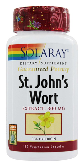 Solaray - Guaranteed Potency Saint John's Wort Extract 300 mg. - 120 Vegetarian Capsules