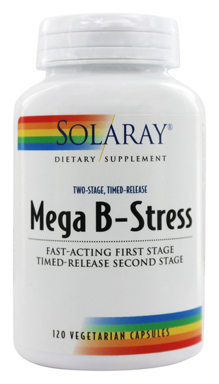 Solaray - Mega B Stress Two-Stage Timed-Release - 120 Vegetarian Capsules