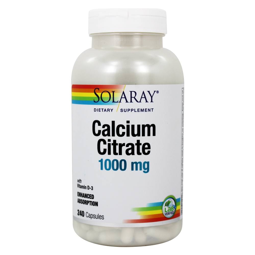 Solaray - Calcium Citrate with Vitamin D3 - 240 Capsules