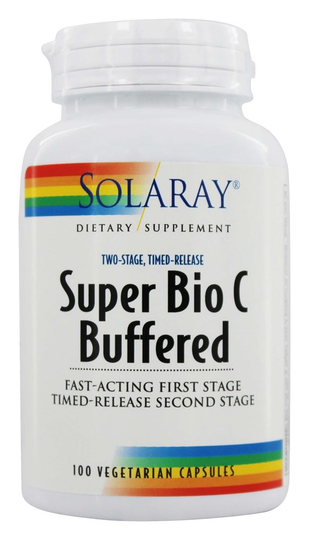Solaray - Super Bio C Buffered Two-Stage Timed-Release - 100 Vegetarian Capsules