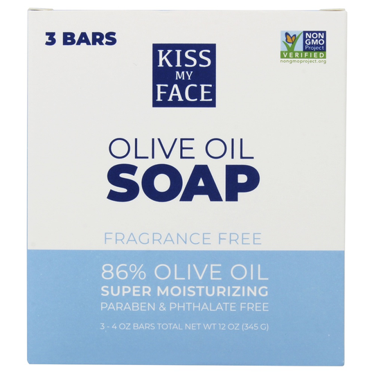 Kiss My Face - Pure Olive Oil Bar Soap Value Pack Fragrance Free - 3 Bars