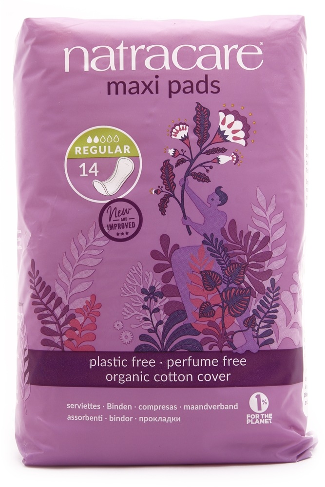 Natracare - Cotton Natural Feminine Maxi Pads Regular - 14 Pad(s)