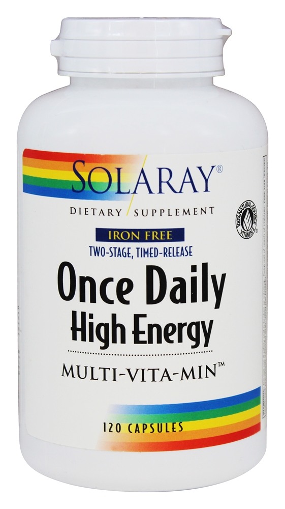 Solaray - Once Daily High Energy Multi-Vita-Min Iron-Free - 120 Capsules