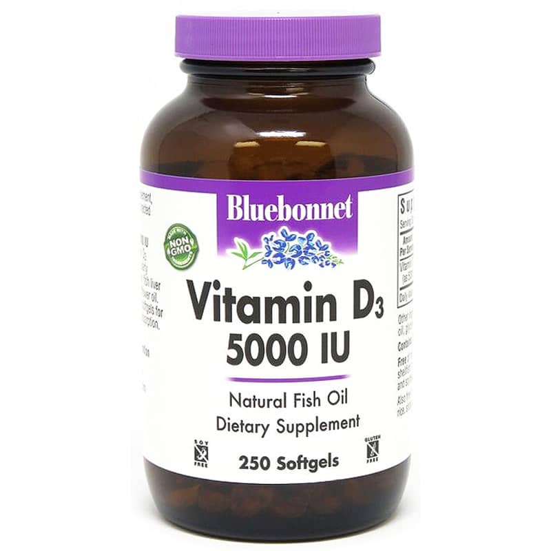 Bluebonnet Vitamin D3 5000 IU 250 Softgels