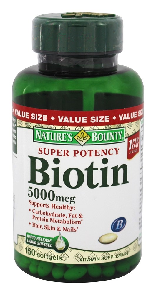 Nature's Bounty - Super Potency Biotin 5000 mcg. - 150 Softgels