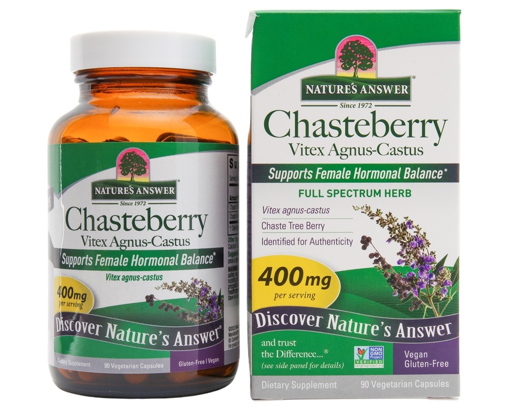 Nature's Answer - Chasteberry Vitex Agnus-Castus Female Hormonal Balance Support 400 mg. - 90 Vegetarian Capsules