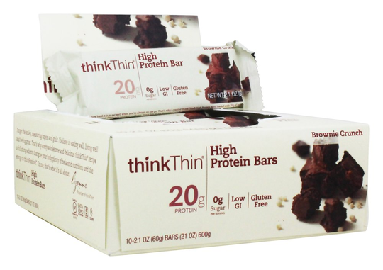 Think Products - thinkThin Protein Bars Box Brownie Crunch - 10 Bars