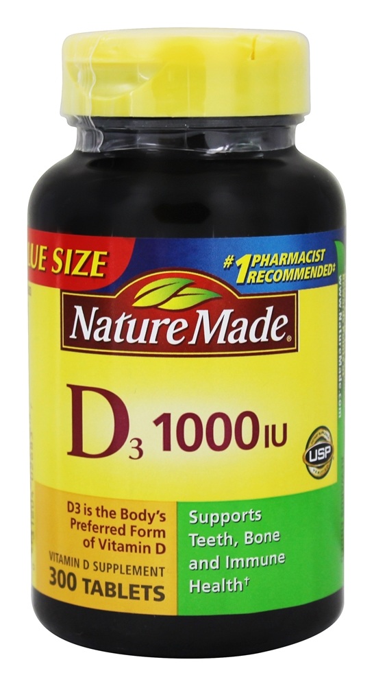 Nature Made - Vitamin D3 1000 IU - 300 Tablets
