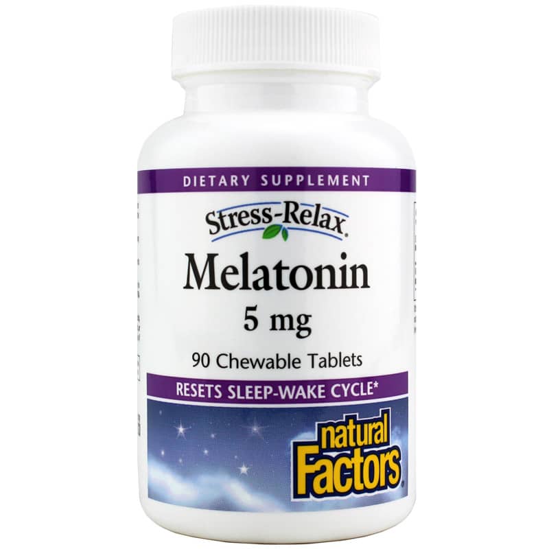 Natural Factors Stress-Relax Melatonin 5 Mg Chewable 90 Chewable Tablets