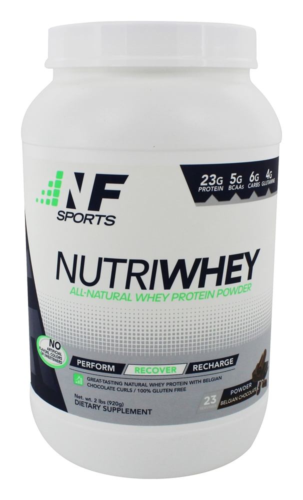 NF Sports - NutriWhey All-Natural Whey Protein Powder Belgian Chocolate - 2 lbs.