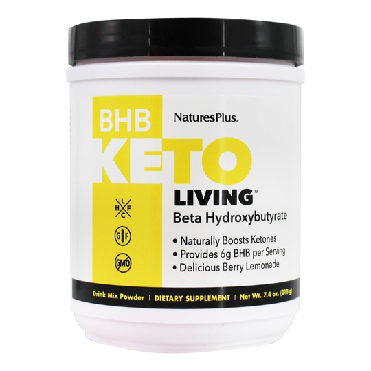 Natures Plus - Keto Living BHB Beta Hydroxybutyrate Powder Berry Lemonade - 7.4 oz.