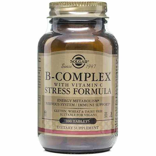 Solgar B-Complex with Vitamin C Stress Formula 100 Tablets