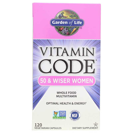 Garden of Life Vitamin Code 50 & Wiser Women Multivitamin 120 Veg Capsules