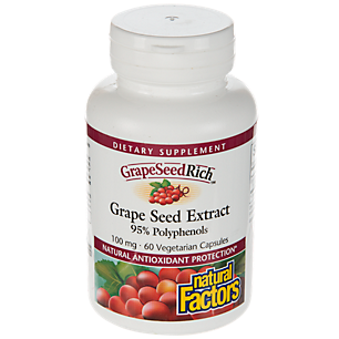 GrapeSeedRich Grape Seed Extract - 95% Polyphenols - 100 MG (60 Vegetarian Capsules)