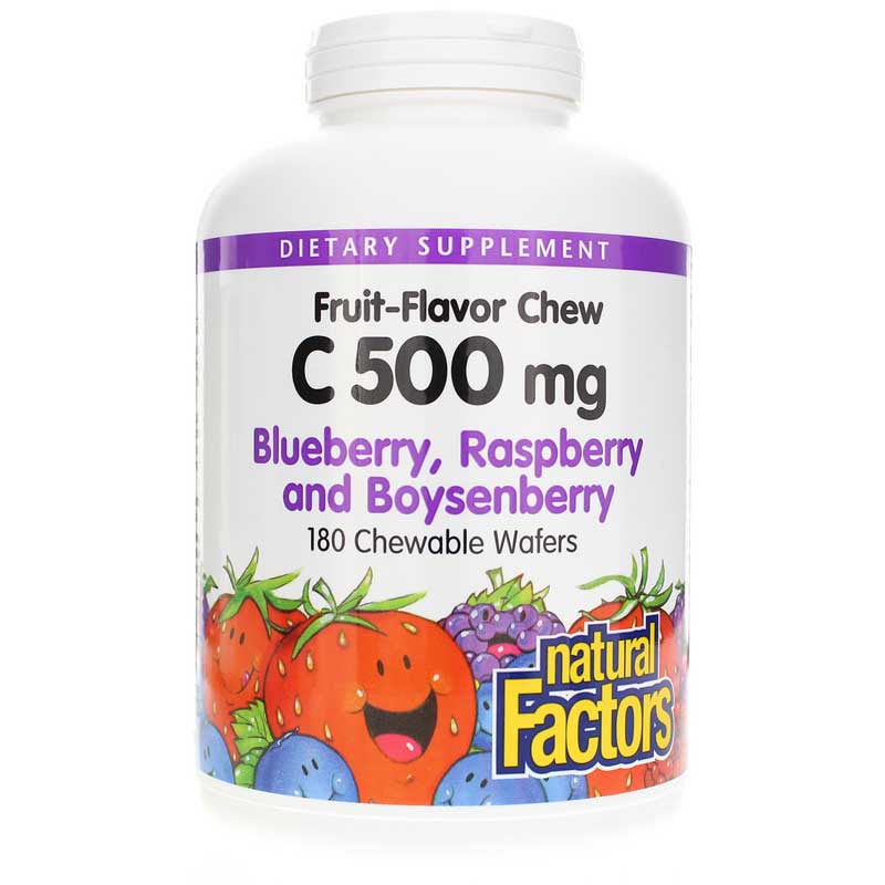 Natural Factors C-500 Mg Natural Fruit Chew 180 Chewable Tablets