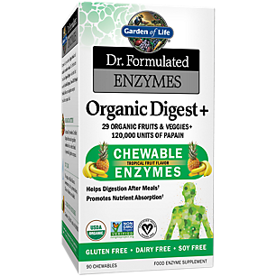 Dr. Formulated Organic Digest+ Enzymes - Tropical Fruit (90 Chewables)