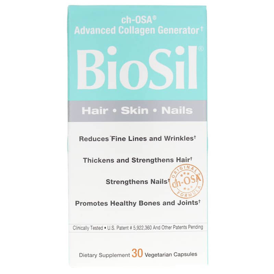 Natural Factors BioSil Hair Skin Nails Caps 30 Veg Capsules