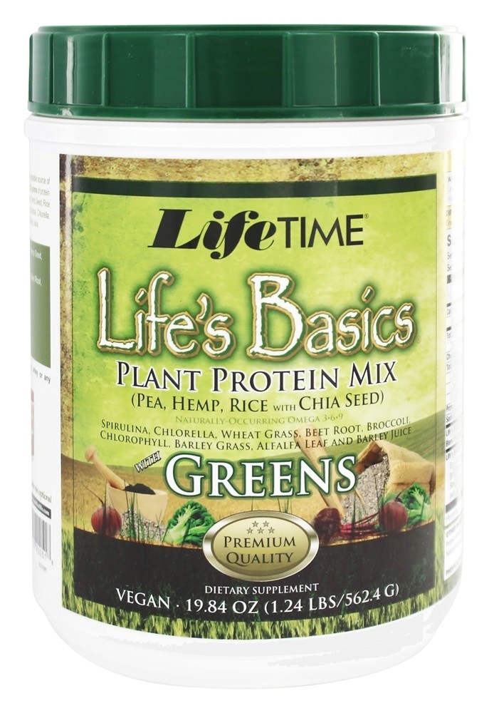 LifeTime Vitamins - Life's Basics Plant Protein Powder with Greens - 20.5 oz.