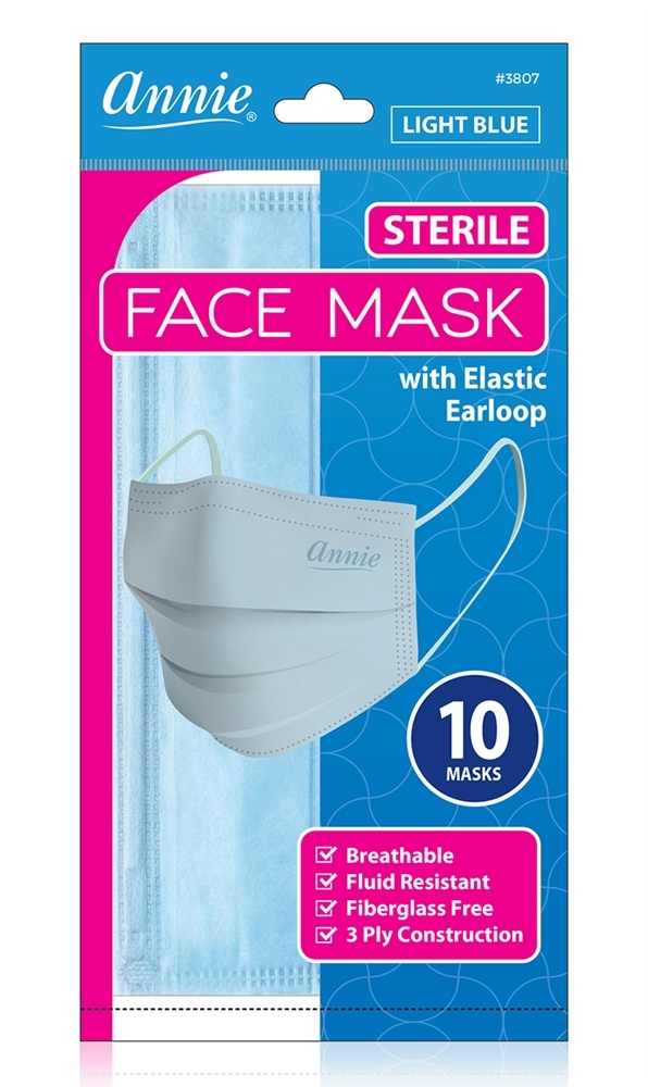 Annie - Sterile Face Mask with Elastic Earloop Light Blue - 10 Mask(s)