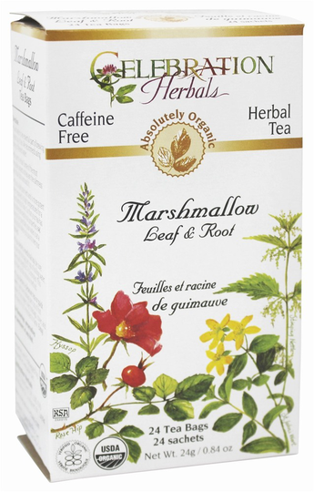 Celebration Herbals - Organic Caffeine Free Marshmallow Leaf & Root Herbal Tea - 24 Tea Bags