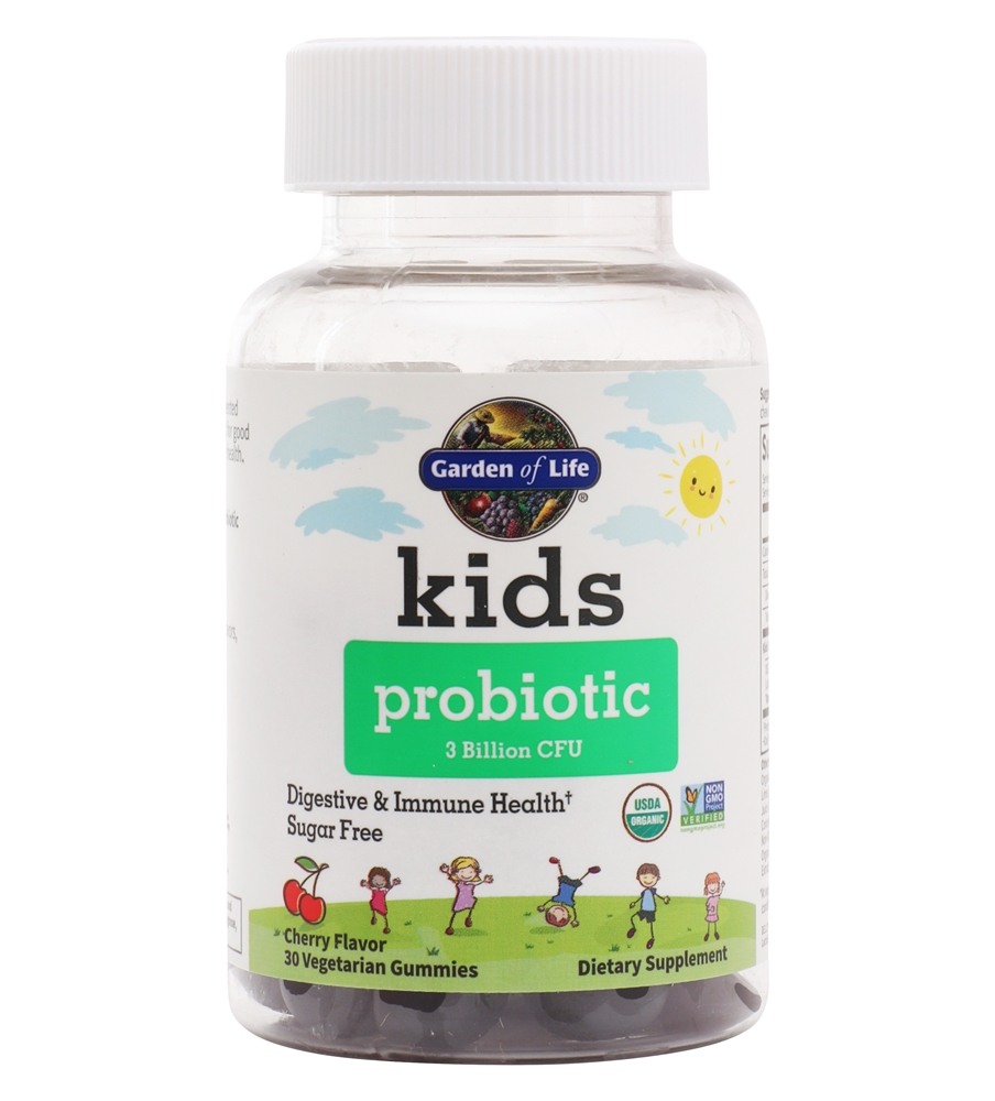 Garden of Life - Kids Probiotic Digestive & Immune Health Sugar Free Cherry 3 Billion CFU - 30 Vegetarian Gummies