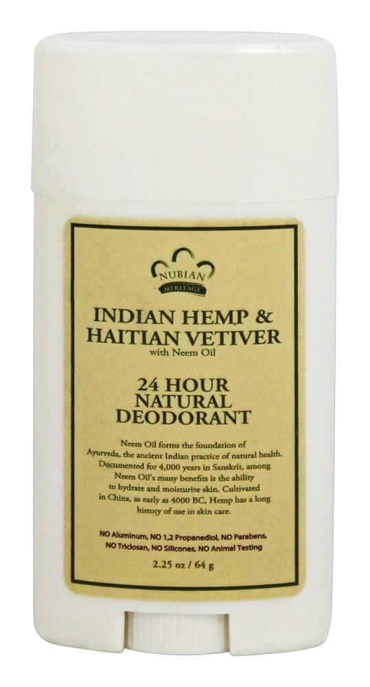 Nubian Heritage - 24 Hour Natural Deodorant Indian Hemp & Haitian Vetiver - 2.25 oz.