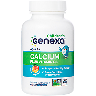 Calcium + Vitamin D3 for Children - Supports Healthy Bones - Mango Orange (60 Chewable Tablets)
