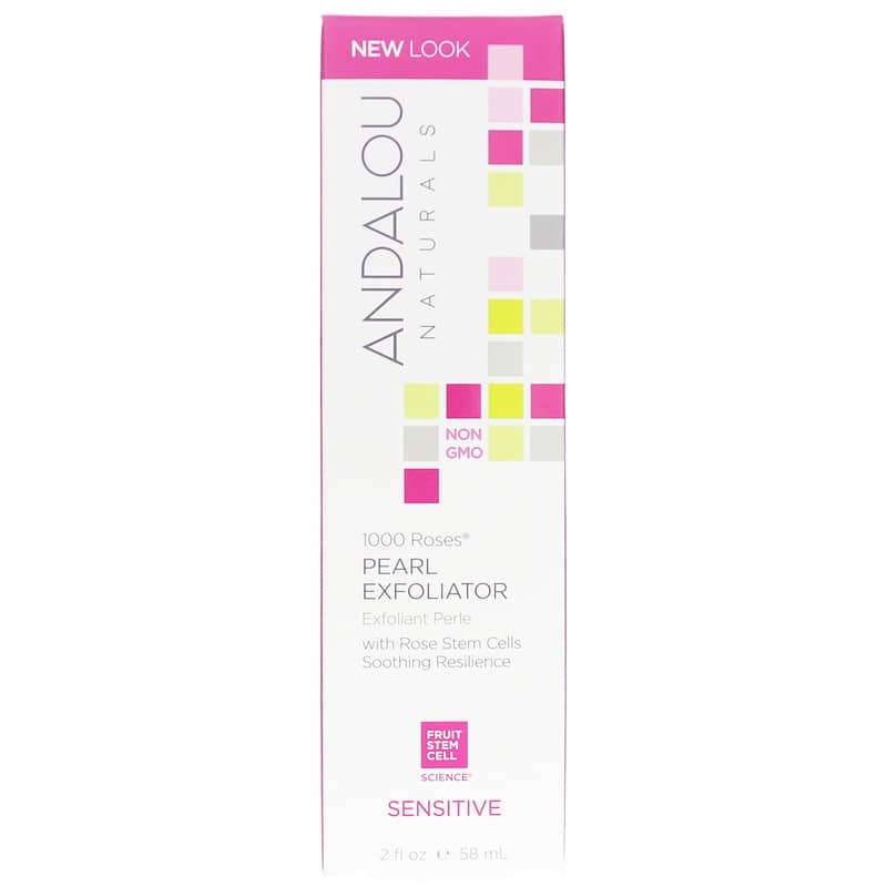 Andalou Naturals 1000 Roses Pearl Exfoliator, Sensitive Formula 2 Oz