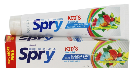 Xlear - Spry Kid's Tooth Gel Flouride-Free Natural Tropical Fruit - 5 oz.