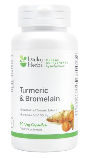 LuckyHerbs - Turmeric Bromelain - 90 Veg Capsules