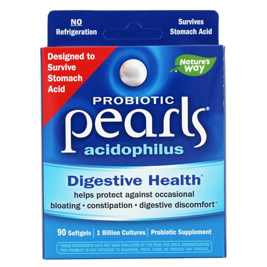 Nature's Way - Probiotic Acidophilus Pearls Digestive Health Support 1 Billion CFU - 90 Softgels