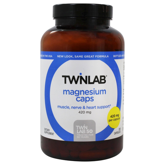 Twinlab - Magnesium Caps Muscle Nerve & Heart Support 420 mg. - 200 Capsules