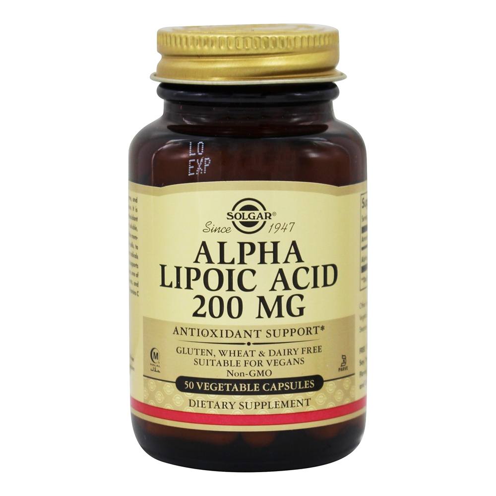 Solgar - Alpha Lipoic Acid 200 mg. - 50 Vegetarian Capsules