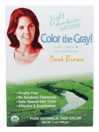 Light Mountain Natural - Color The Gray Hair Color & Conditioner Kit Dark Brown - 7 fl. oz.
