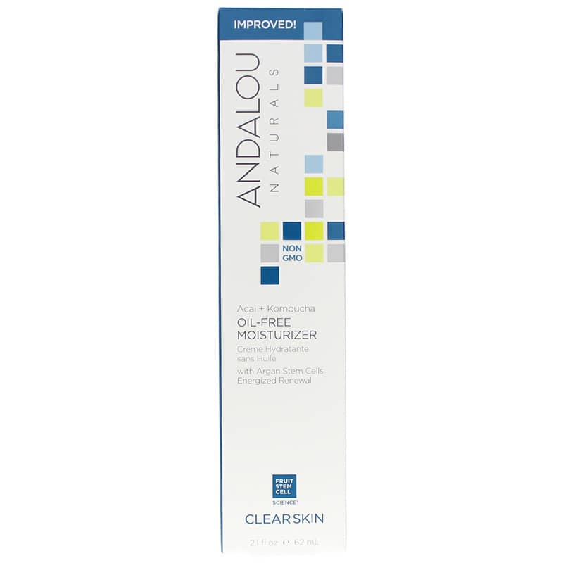 Andalou Naturals Acai + Kombucha Oil-Free Moisturizer, Clear Skin Formula 2.1 Oz