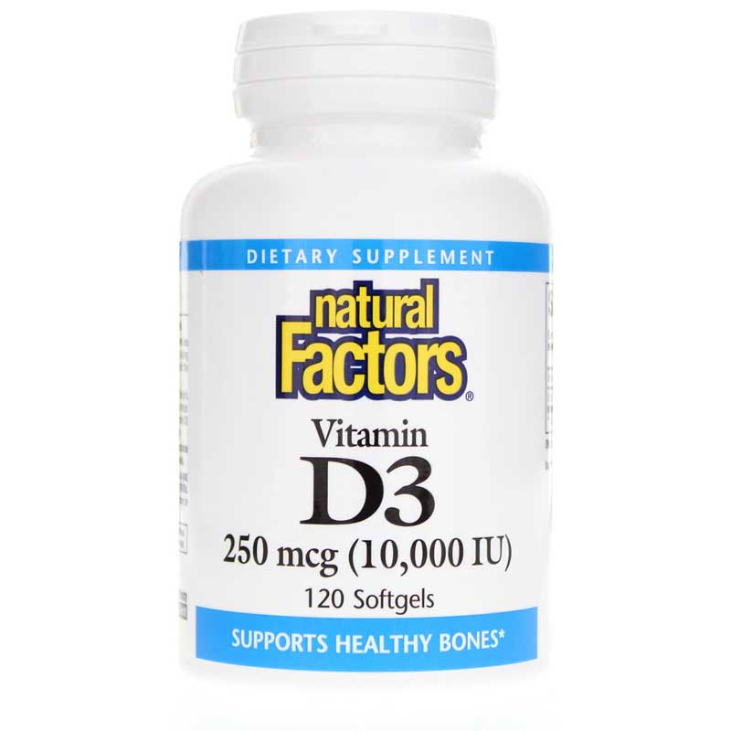 Natural Factors Vitamin D3 250 Mcg (10000 IU) 120 Softgels