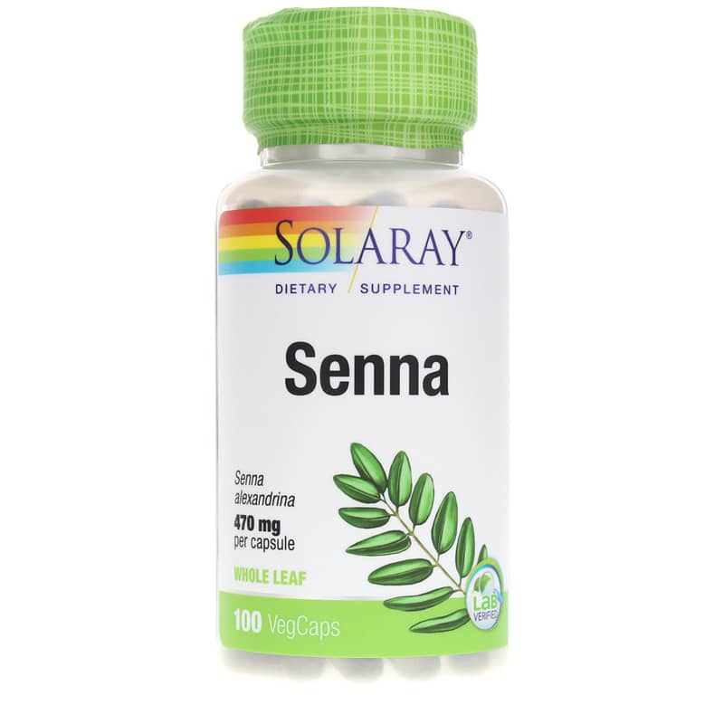 Solaray Senna Leaf 470 Mg 100 Veg Capsules