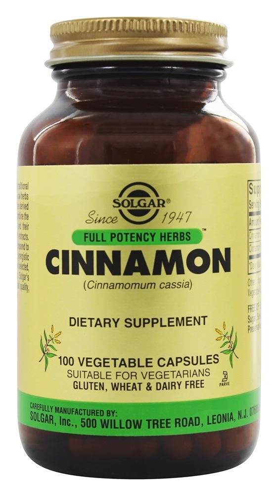 Solgar - Cinnamon - 100 Vegetarian Capsules
