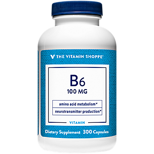 Vitamin B6 - Amino Acid for Protein Metabolism - 100 MG (300 Capsules)
